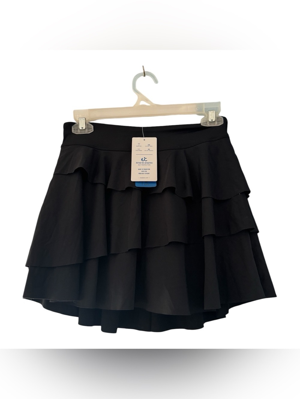 Ewedoos Black Tiered Ruffle Tennis Skirt NWT Size Small